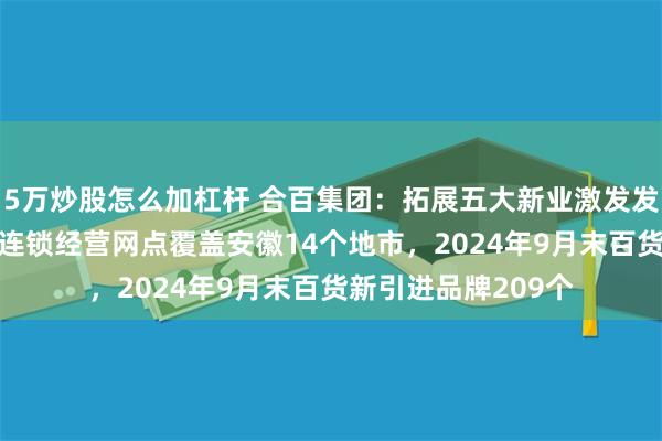 5万炒股怎么加杠杆 合百集团：拓展五大新业激发发展新动能，313家连锁经营网点覆盖安徽14个地市，2024年9月末百货新引进品牌209个