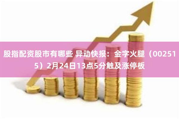 股指配资股市有哪些 异动快报：金字火腿（002515）2月24日13点5分触及涨停板