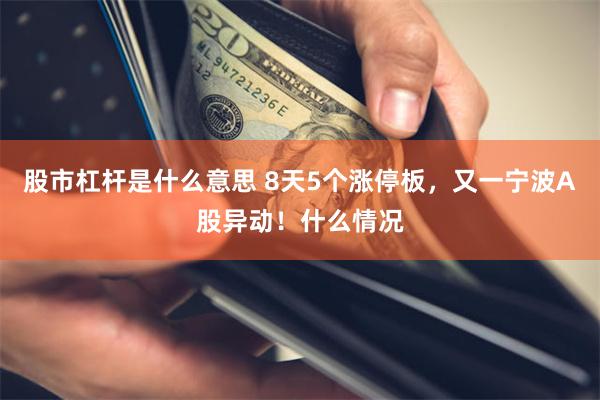 股市杠杆是什么意思 8天5个涨停板，又一宁波A股异动！什么情况