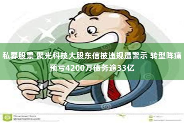 私募股票 聚光科技大股东信披违规遭警示 转型阵痛预亏4200万债务逾33亿