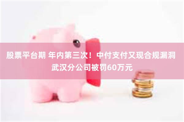 股票平台期 年内第三次！中付支付又现合规漏洞 武汉分公司被罚60万元